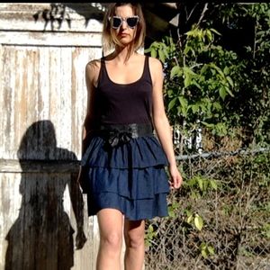 Blank Tank with Jean Ruffle Dress